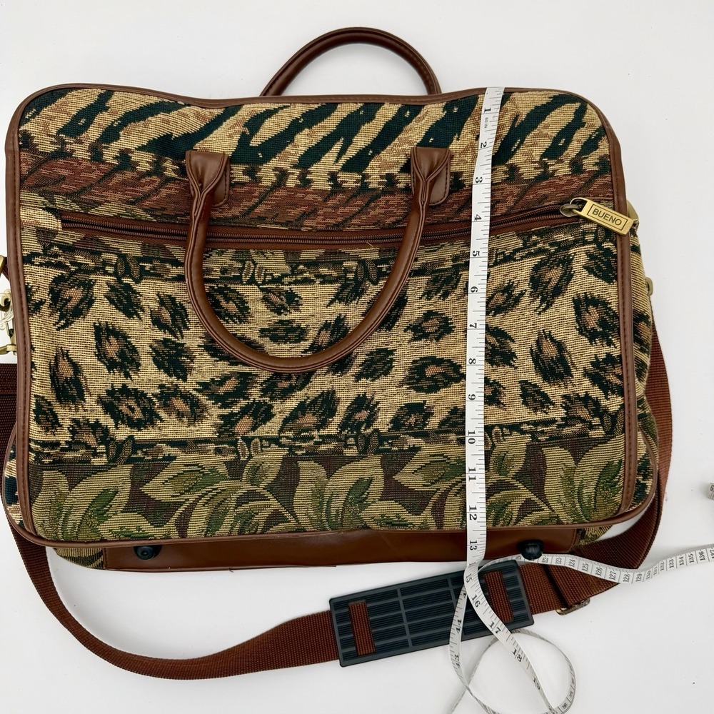 Bueno Safari Tapestry Zebra Leopard Travel Bag Weekender Carry On Duffle Vintage - Picture 4 of 16